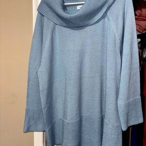 Calvin Klein Blue Cowl Neck Sweater